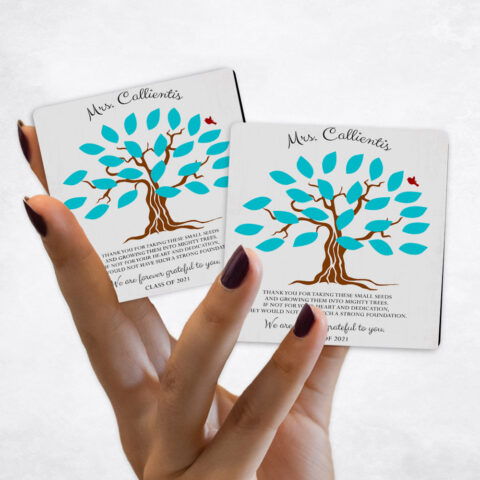 teacher appreciation Turquoise Preschool Tree Distressed Cotton Magnet Set MAG-1795