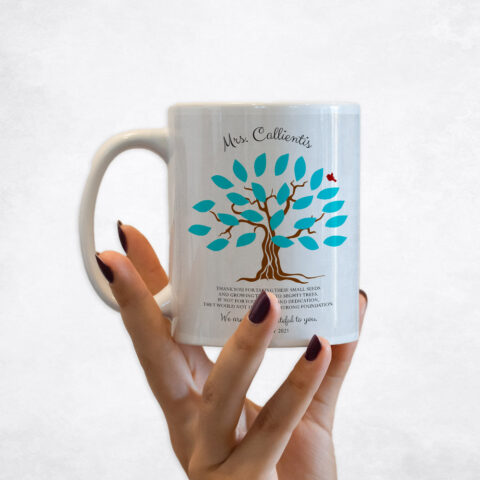 Turquoise Preschool Tree teacher appreciation Coffee Mug M-1795