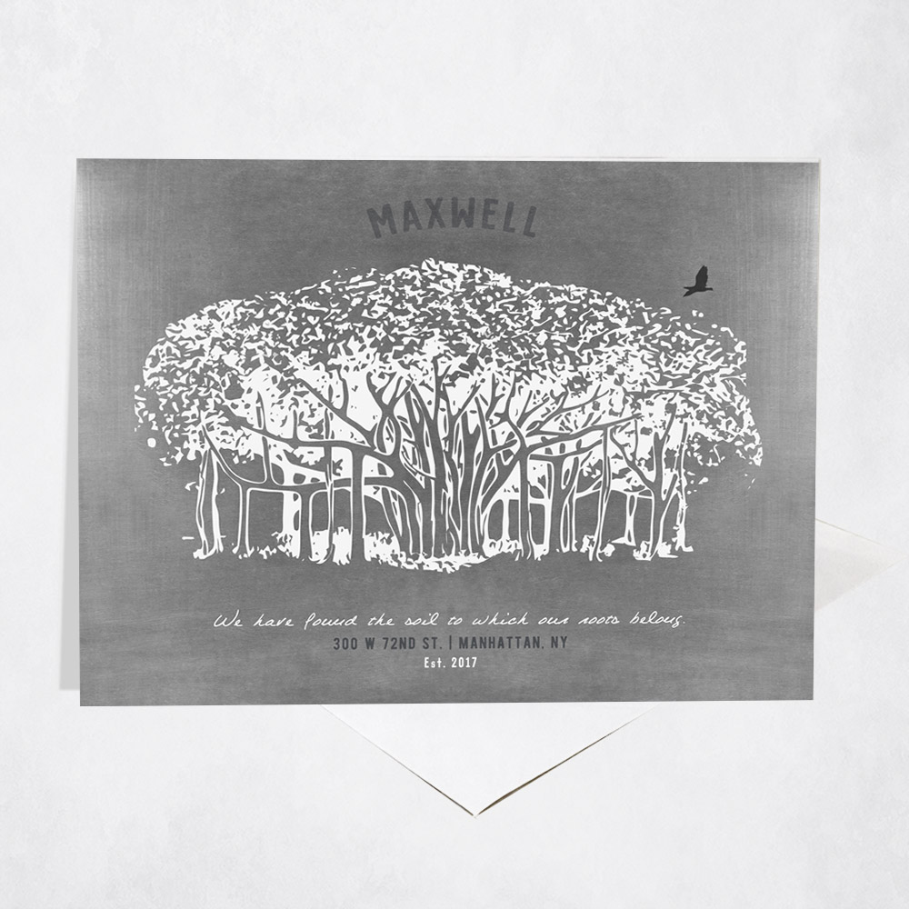 Picture of Large Banyan Tree Where Our Roots Belong anniversary Stationery Card C-1808