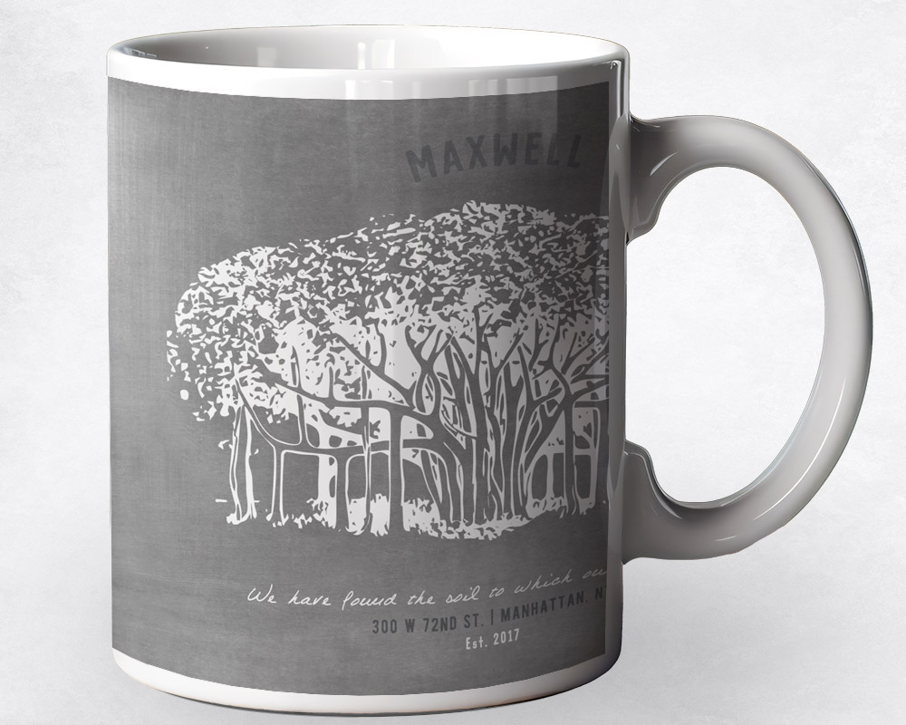 Closeup image of Small White Banyan Tree  anniversary Coffee Mug M-1808