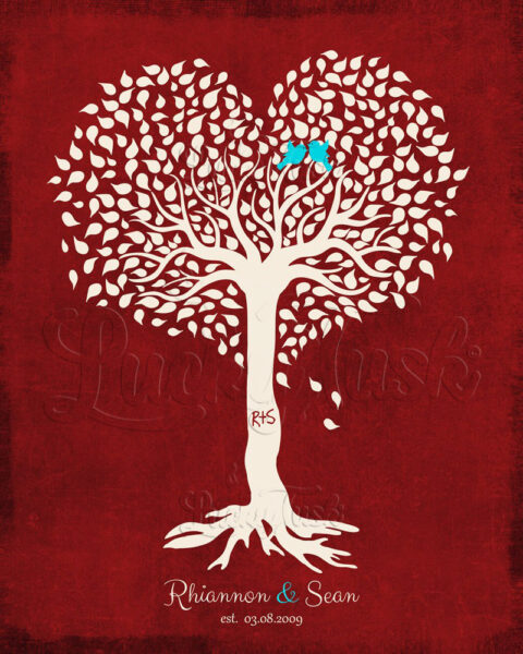 Valentine Gift for Her, Personalized Anniversary, Heart Shaped Tree, Valentine Gift for Him #1812