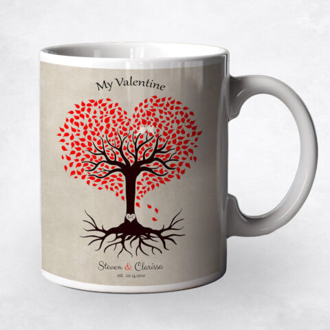 Firey Heart Shape Valentine Tree Valentine’s Day Coffee Mug M-1815