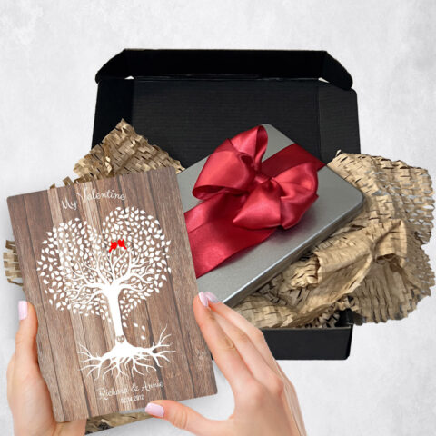 5th Valentine’s Day Gift Delivery for couple, husband or wife Heart Shape Rooted Tree Wood  Plaque TOY-1818