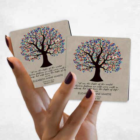 Faith Milestones Colorful Decorative Tree on Stone Magnet Set MAG-1834