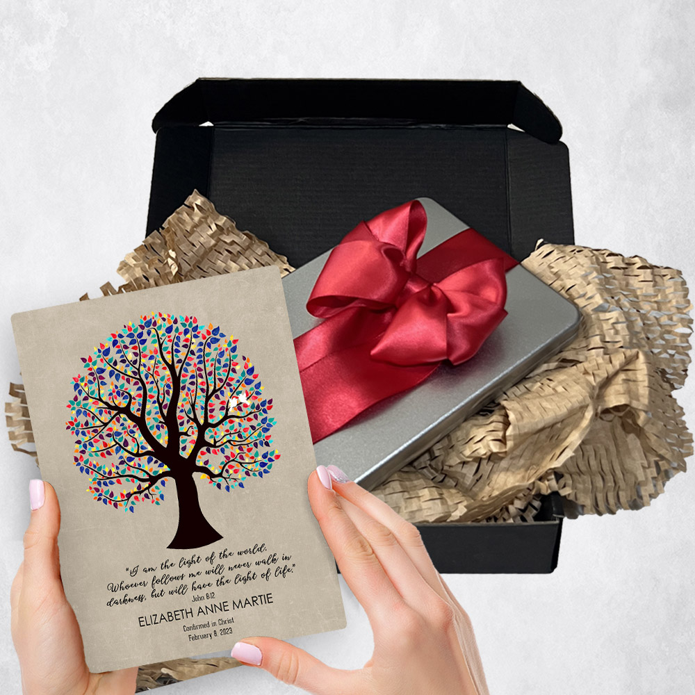 Personalized Faith Milestones gift delivery for child Decorative Tree  plaque for a unique and permanent flower delivery alternative. Faith Milestones gift delivery.