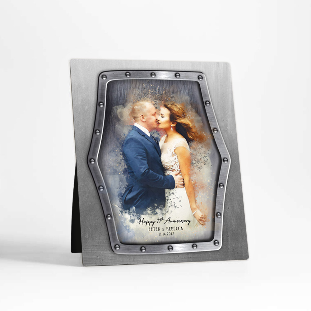 Single image of Photo Portrait 11th anniversary Steel Desktop Plaque