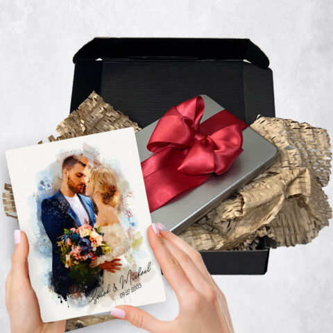 2nd anniversary Gift Delivery for couple, husband or wife Photo Portrait Cotton  Plaque TOY-1839