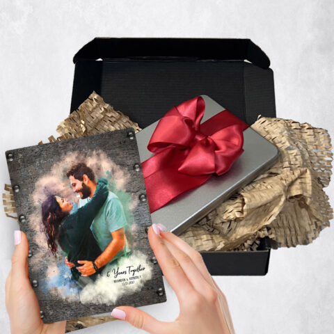 6th anniversary Gift Delivery for couple, husband or wife Photo Portrait Iron  Plaque TOY-1841