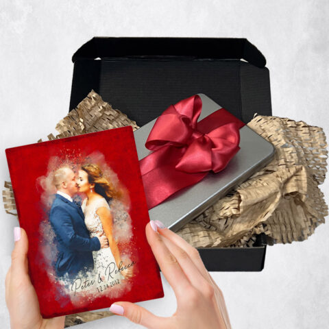 40th anniversary Gift Delivery for couple, husband or wife Photo Portrait Red Tin  Plaque TOY-1842