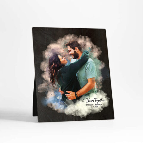 Photo Portrait 6th anniversary Iron Desktop Plaque Gift for couple D-1844