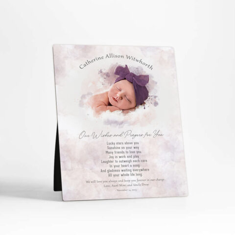 Photo Portrait Faith Milestones Cotton Desktop Plaque Gift for child D-1852