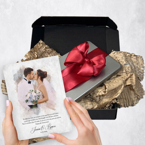 9th anniversary Gift Delivery for couple, husband or wife Photo Portrait Cotton  Plaque TOY-1853