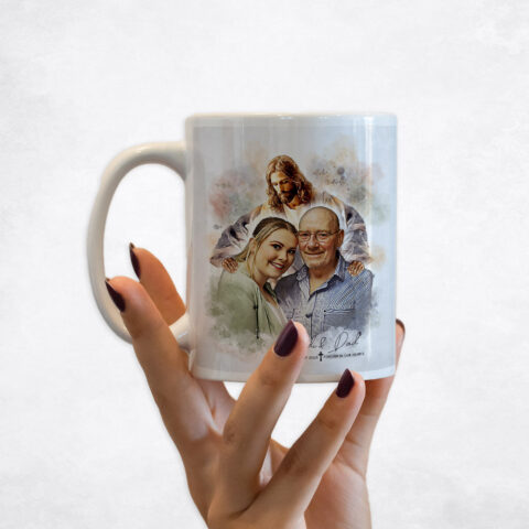 Watercolor Jesus Portrait Memorial Condolence Gift Coffee Mug M-1856