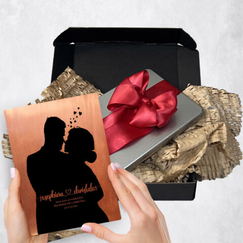 7th anniversary Gift Delivery for couple, husband or wife Photo Portrait Copper  Plaque TOY-1858