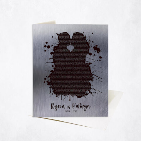 First Dance Song Lyrics in Couple Silhouette From Photo 10th anniversary Stationery Card-1864