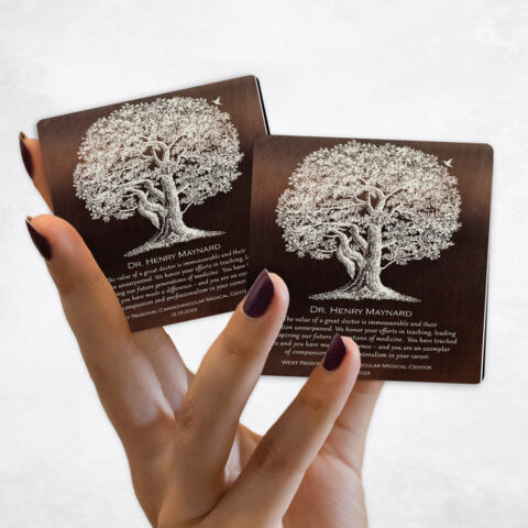 Retirement Large White Oak Tree on Bronze Magnet Set MAG-1865