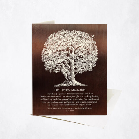 Large Old Oak Tree Farewell to Doctor Quote Retirement Stationery Card-1865