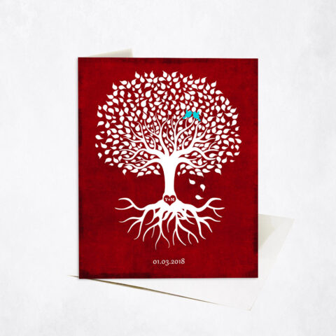 Minimalist Commemoration White Valentine Tree Valentine’s Day Stationery Card-1867