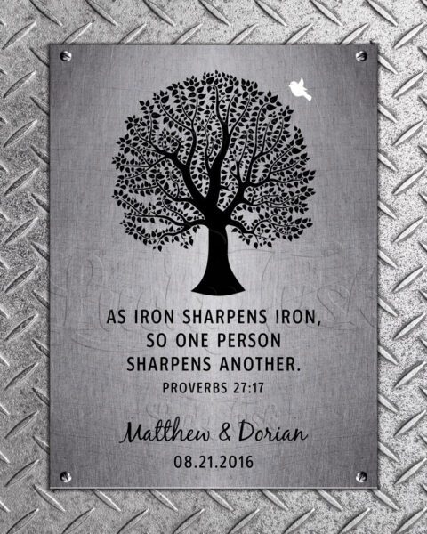 6 Year Anniversary, Iron Sharpens Iron Proverb, Personalized Couple Gift for 6 Years Together #1901