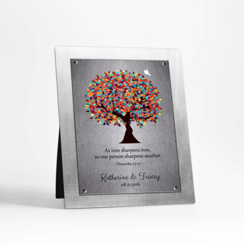 Spring Tree 6th anniversary Iron Desktop Plaque Gift for couple D-1902