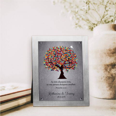 Spring Tree 6th anniversary Iron Desktop Plaque Gift for couple D-1902