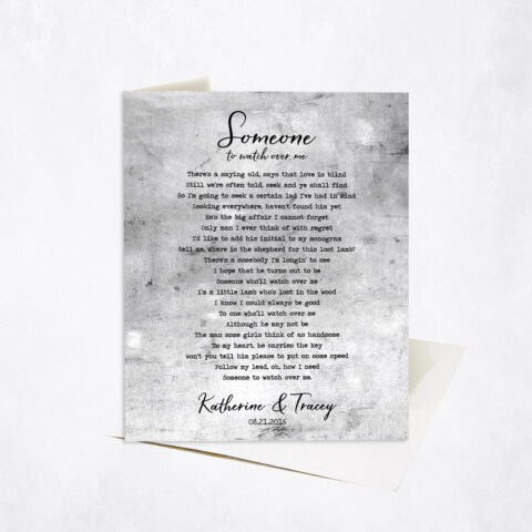 First Dance Lyrics Custom Art Written 10th anniversary Stationery Card-1903