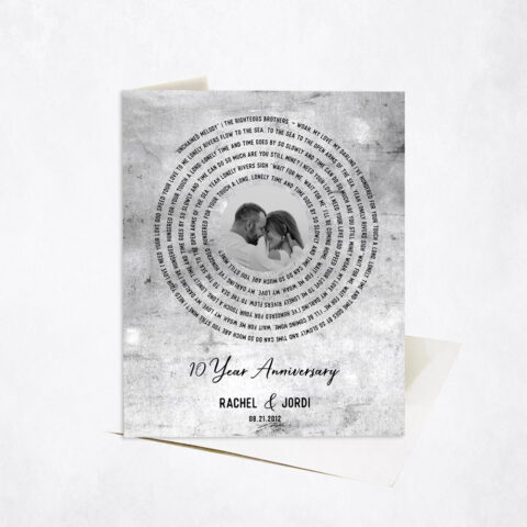 First Dance Lyrics Spiral Photo Record Label 10th anniversary Stationery Card-1905