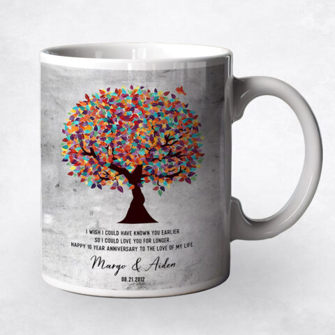 Colorful Spring Tree Tarnished Tin 10th anniversary Coffee Mug M-1907