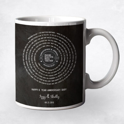 First Dance Lyrics Stanza Spiral Iron 6th anniversary Coffee Mug M-1911