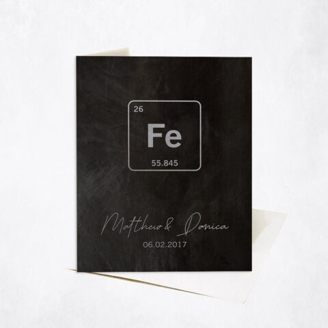 Custom Iron Element Symbol From Periodic Table 6th anniversary Stationery Card-1913