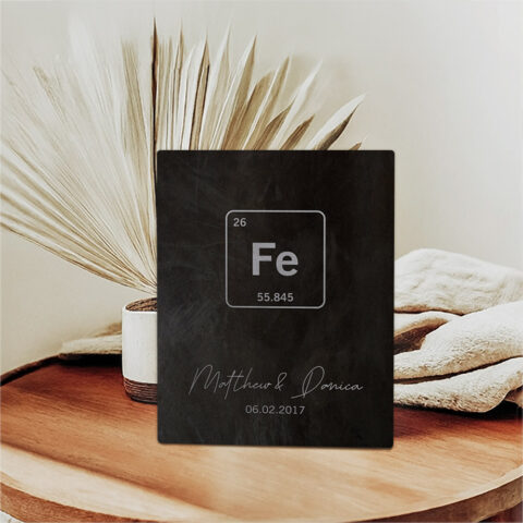 Iron Element Symbol (Fe) Iron Desktop Plaque 6th anniversary Gift D-1913