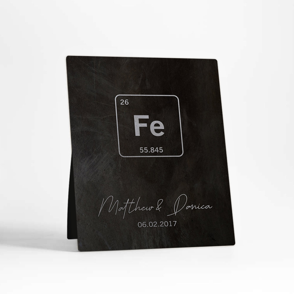 Single image of Iron Element Symbol (Fe) 6th anniversary Iron Desktop Plaque