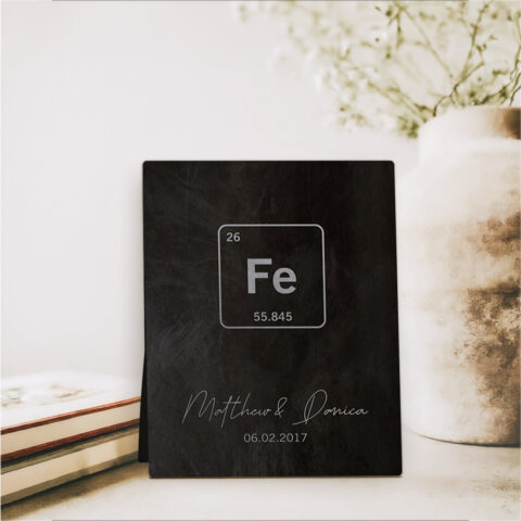 Iron Element Symbol (Fe) 6th anniversary Iron Desktop Plaque Gift for couple D-1913