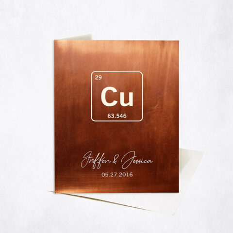 Custom Copper Element Symbol From Periodic Table 7th anniversary Stationery Card-1914