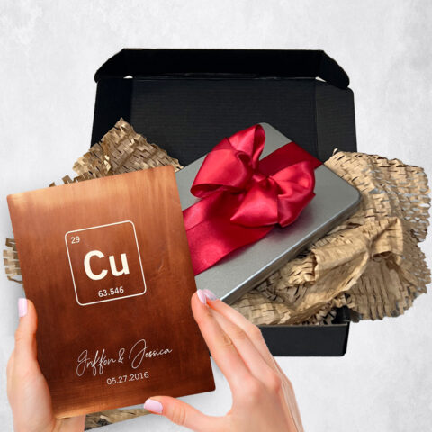 7th anniversary Gift Delivery for couple, husband or wife Copper Element Symbol (Cu) Copper  Plaque TOY-1914