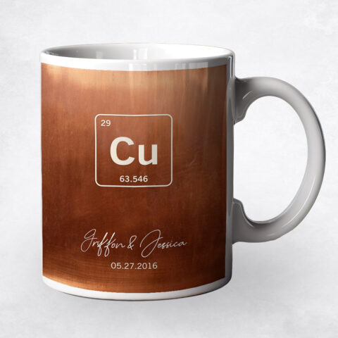 Custom Copper Element Symbol From Periodic Table Copper 7th anniversary Coffee Mug M-1914