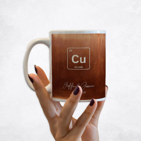 Custom Copper Element Symbol From Periodic Table Copper 7th anniversary Coffee Mug M-1914