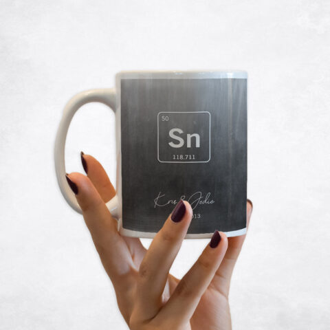 Custom Tin Element Symbol From Periodic Table Tin 10th anniversary Coffee Mug M-1915