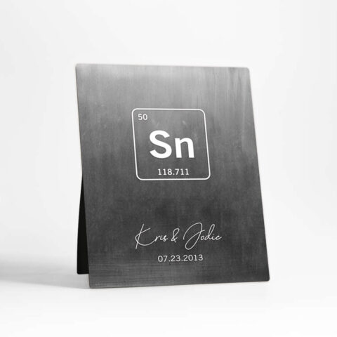 Tin Element Symbol (Sn) 10th anniversary Tin Desktop Plaque Gift for couple D-1915