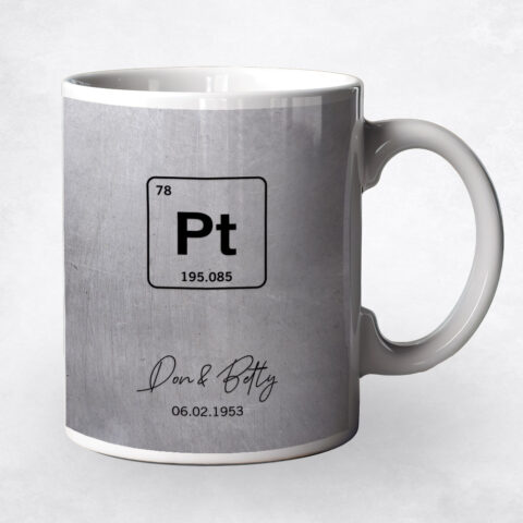 Platinum Element Symbol From Periodic Table Platinum 20th anniversary Coffee Mug M-1918