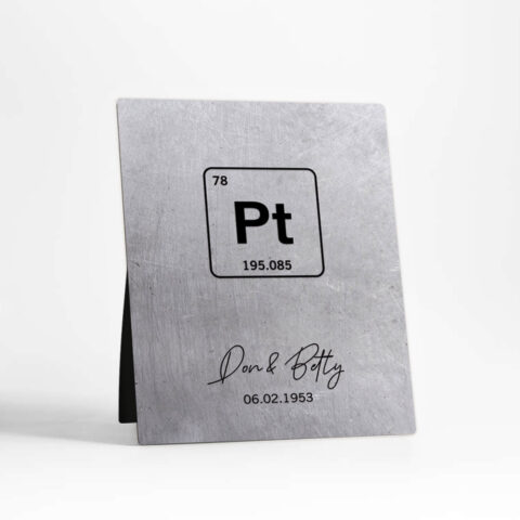 Platinum Element Symbol Pt 20th anniversary Platinum Desktop Plaque Gift for couple D-1918