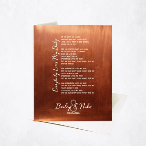 First Dance Our Song Lyrics Custom Written 7th anniversary Stationery Card-1921