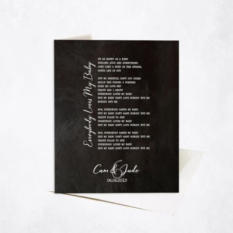 First Dance Our Song Lyrics Custom Written 6th anniversary Stationery Card-1922