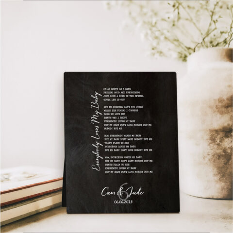 Song Lyrics or Wedding Vows 6th anniversary Iron Desktop Plaque Gift for couple D-1922