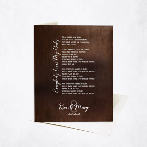 First Dance Our Song Lyrics Custom Written 8th anniversary Stationery Card-1923