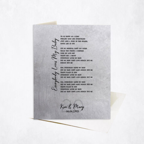 First Dance Our Song Lyrics Custom Written 20th anniversary Stationery Card-1924