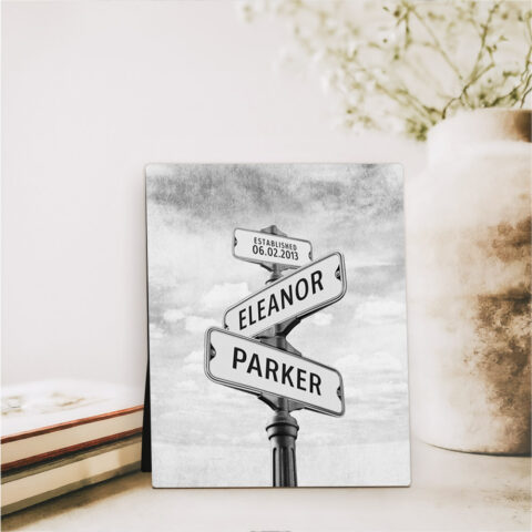 Custom Street Signs 2nd anniversary  Desktop Plaque Gift for couple D-1937