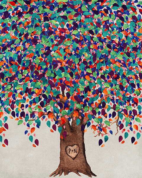 Read more about the article Colorful Willow Tree Art Anniversary Print – Custom Art Print for Nathan R