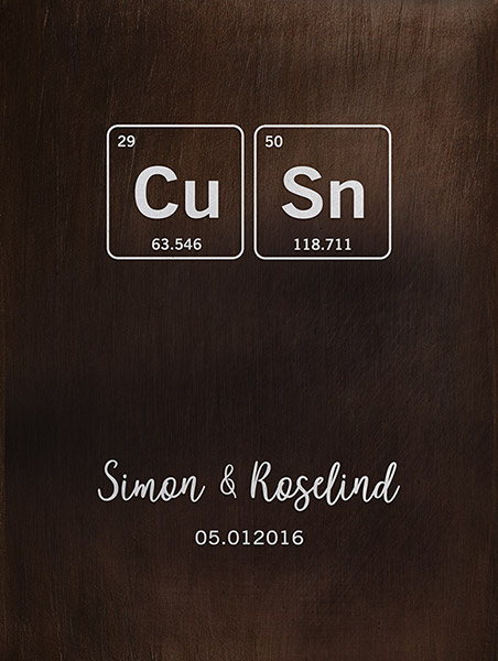 Read more about the article 8 Year Anniversary Periodic Table Elements Copper Tin – Custom Art Print for Roselind R