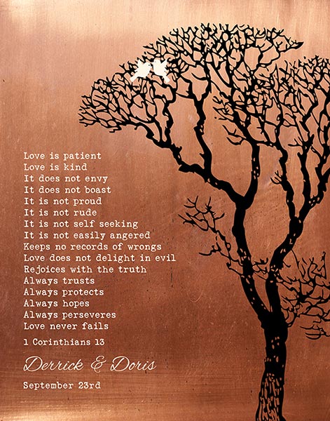 Read more about the article Bare Tree on Copper 7 Year Anniversary Commemoration – Custom Art Print for William B